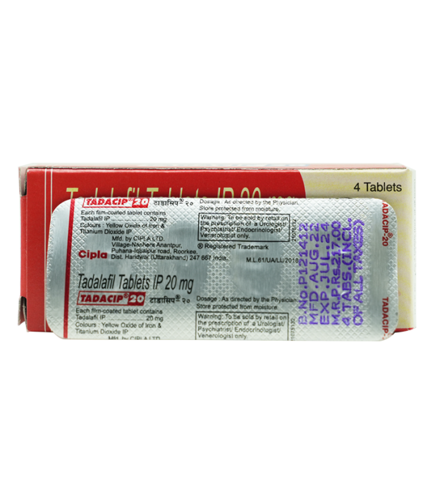 TADACIP 20 犀利士學名藥 | 治療男性勃起功能障礙 | 印度西普拉製造：圖片 4